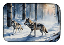Load image into Gallery viewer, Winter Wolves Dish Drying Mat