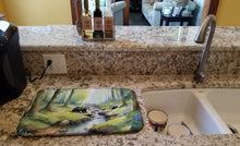 Load image into Gallery viewer, Woodland Spring Badgers Dish Drying Mat