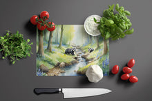 Load image into Gallery viewer, Woodland Spring Badgers Glass Cutting Boards – Durable, Decorative Kitchen Art