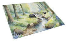 Load image into Gallery viewer, Woodland Spring Badgers Glass Cutting Boards – Durable, Decorative Kitchen Art