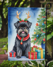 Load image into Gallery viewer, Affenpinscher Christmas Garden Flag – Dog in Reindeer Antlers with Tree &amp; Gifts