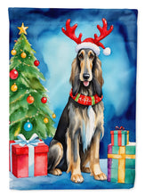 Load image into Gallery viewer, Afghan Hound Christmas Reindeer House Flag