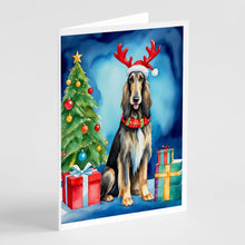 Load image into Gallery viewer, Afghan Hound Christmas Reindeer Greeting Cards - Blank Note Cards – 8-Pack of Artist-Designed Cards with Envelopes