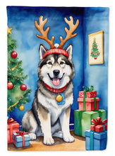 Load image into Gallery viewer, Alaskan Malamute Christmas Reindeer House Flag