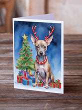 Load image into Gallery viewer, American Hairless Terrier Christmas Reindeer Greeting Cards - Blank Note Cards – 8-Pack of Artist-Designed Cards with Envelopes