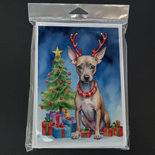 Load image into Gallery viewer, American Hairless Terrier Christmas Reindeer Greeting Cards - Blank Note Cards – 8-Pack of Artist-Designed Cards with Envelopes
