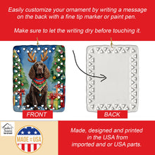 Load image into Gallery viewer, American Water Spaniel Christmas Reindeer Porcelain Ornament