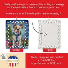 Load image into Gallery viewer, American Bulldog Christmas Reindeer Porcelain Ornament