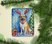 Load image into Gallery viewer, Anatolian Shepherd Dog Christmas Reindeer Porcelain Ornament