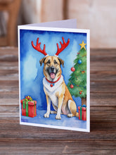 Load image into Gallery viewer, Anatolian Shepherd Dog Christmas Reindeer Greeting Cards - Blank Note Cards – 8-Pack of Artist-Designed Cards with Envelopes