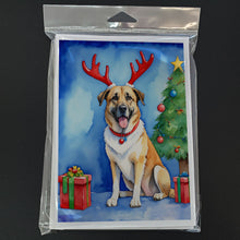 Load image into Gallery viewer, Anatolian Shepherd Dog Christmas Reindeer Greeting Cards - Blank Note Cards – 8-Pack of Artist-Designed Cards with Envelopes