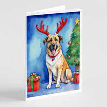 Load image into Gallery viewer, Anatolian Shepherd Dog Christmas Reindeer Greeting Cards - Blank Note Cards – 8-Pack of Artist-Designed Cards with Envelopes