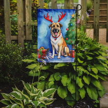 Load image into Gallery viewer, Anatolian Shepherd Dog Christmas Garden Flag – Dog in Reindeer Antlers with Tree &amp; Gifts