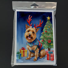 Load image into Gallery viewer, Australian Terrier Christmas Reindeer Greeting Cards - Blank Note Cards – 8-Pack of Artist-Designed Cards with Envelopes