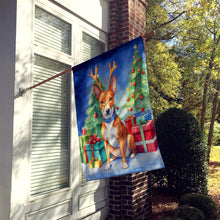 Load image into Gallery viewer, Basenji Christmas Reindeer House Flag
