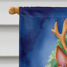 Load image into Gallery viewer, Basenji Christmas Reindeer House Flag