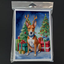 Load image into Gallery viewer, Basenji Christmas Reindeer Greeting Cards - Blank Note Cards – 8-Pack of Artist-Designed Cards with Envelopes