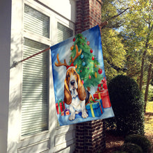 Load image into Gallery viewer, Basset Hound Christmas Reindeer House Flag
