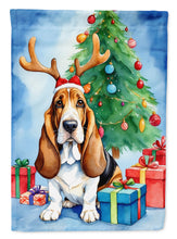 Load image into Gallery viewer, Basset Hound Christmas Reindeer House Flag