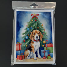 Load image into Gallery viewer, Beagle Christmas Reindeer Greeting Cards - Blank Note Cards – 8-Pack of Artist-Designed Cards with Envelopes