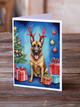 Load image into Gallery viewer, Belgian Malinois Christmas Reindeer Greeting Cards - Blank Note Cards – 8-Pack of Artist-Designed Cards with Envelopes