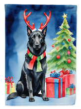 Load image into Gallery viewer, Belgian Sheepdog Christmas Reindeer House Flag