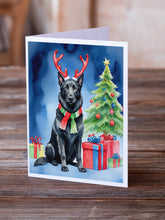 Load image into Gallery viewer, Belgian Sheepdog Christmas Reindeer Greeting Cards - Blank Note Cards – 8-Pack of Artist-Designed Cards with Envelopes