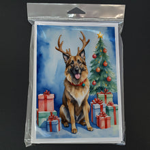 Load image into Gallery viewer, Belgian Tervuren Christmas Reindeer Greeting Cards - Blank Note Cards – 8-Pack of Artist-Designed Cards with Envelopes