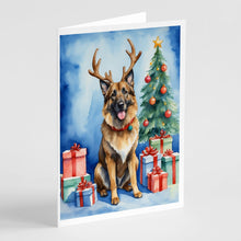 Load image into Gallery viewer, Belgian Tervuren Christmas Reindeer Greeting Cards - Blank Note Cards – 8-Pack of Artist-Designed Cards with Envelopes
