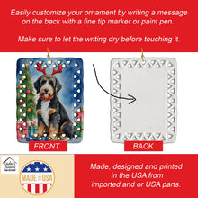 Load image into Gallery viewer, Bernedoodle Christmas Reindeer Porcelain Ornament