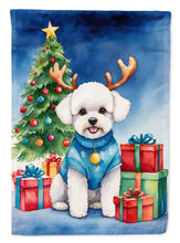 Load image into Gallery viewer, Bichon Frise Christmas Reindeer House Flag