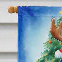 Load image into Gallery viewer, Black and Tan Coonhound Christmas Reindeer House Flag