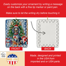 Load image into Gallery viewer, Bluetick Coonhound Christmas Reindeer Porcelain Ornament