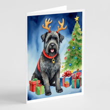 Load image into Gallery viewer, Bouvier des Flandres Christmas Reindeer Greeting Cards - Blank Note Cards – 8-Pack of Artist-Designed Cards with Envelopes