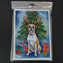Load image into Gallery viewer, White Boxer Christmas Reindeer Greeting Cards - Blank Note Cards – 8-Pack of Artist-Designed Cards with Envelopes
