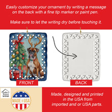 Load image into Gallery viewer, Boxer Christmas Reindeer Porcelain Ornament