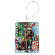 Load image into Gallery viewer, Boykin Spaniel Christmas Reindeer Porcelain Ornament