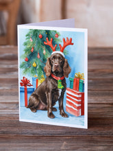 Load image into Gallery viewer, Boykin Spaniel Christmas Reindeer Greeting Cards - Blank Note Cards – 8-Pack of Artist-Designed Cards with Envelopes