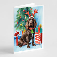 Load image into Gallery viewer, Boykin Spaniel Christmas Reindeer Greeting Cards - Blank Note Cards – 8-Pack of Artist-Designed Cards with Envelopes
