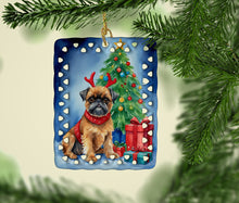 Load image into Gallery viewer, Brussels Griffon Christmas Reindeer Porcelain Ornament