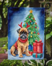 Load image into Gallery viewer, Brussels Griffon Christmas Garden Flag – Dog in Reindeer Antlers with Tree &amp; Gifts