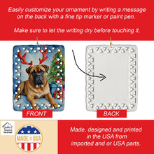 Load image into Gallery viewer, Bullmastiff Christmas Reindeer Porcelain Ornament
