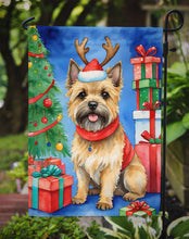 Load image into Gallery viewer, Cairn Terrier Christmas Garden Flag – Dog in Reindeer Antlers with Tree &amp; Gifts