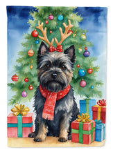 Load image into Gallery viewer, Black Cairn Terrier Christmas Reindeer House Flag