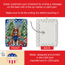 Load image into Gallery viewer, Cavalier Spaniel Christmas Reindeer Porcelain Ornament