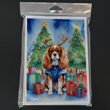 Load image into Gallery viewer, Cavalier Spaniel Christmas Reindeer Greeting Cards - Blank Note Cards – 8-Pack of Artist-Designed Cards with Envelopes