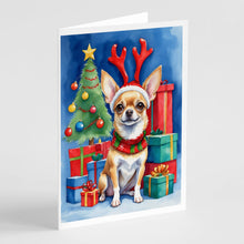 Load image into Gallery viewer, Chihuahua Christmas Reindeer Greeting Cards - Blank Note Cards – 8-Pack of Artist-Designed Cards with Envelopes