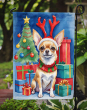 Load image into Gallery viewer, Chihuahua Christmas Garden Flag – Dog in Reindeer Antlers with Tree &amp; Gifts