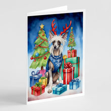 Load image into Gallery viewer, Chinese Crested Christmas Reindeer Greeting Cards - Blank Note Cards – 8-Pack of Artist-Designed Cards with Envelopes