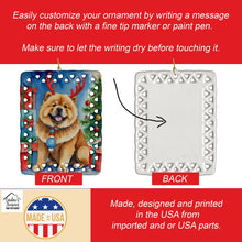Load image into Gallery viewer, Chow Chow Christmas Reindeer Porcelain Ornament
